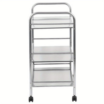 Opberwagen – Opbergwagen – Opbergrek – Werkplaatswagen – Verrijdbare Kar – 3-laags Metalen Frame – Soepele Wielen – 61x36x75 cm – Stevig & Duurzaam