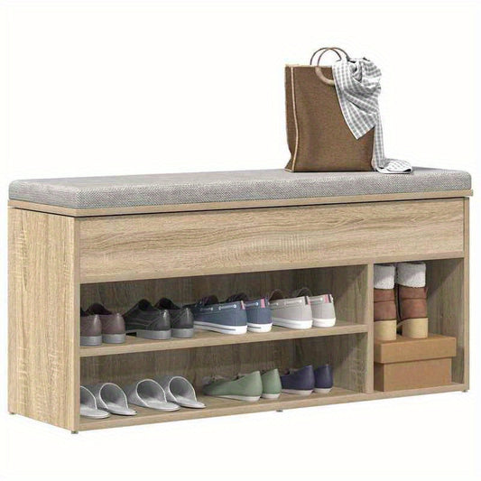 Schoenenrek – Schoenenbank – Schoenenkast – Schoenenopberger – Schoenenhouder – Hout – Compact 102x30,5x45 cm – Sonoma Eiken Kleur