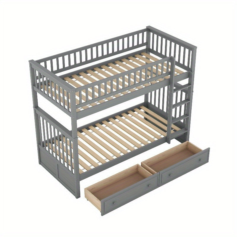 Stapelbed – Hoogslaper – Bunkbed – Kinderbed – Jongensbed – 90x200cm – Met Laden – Metaal – Ruimtebesparend – Duurzaam