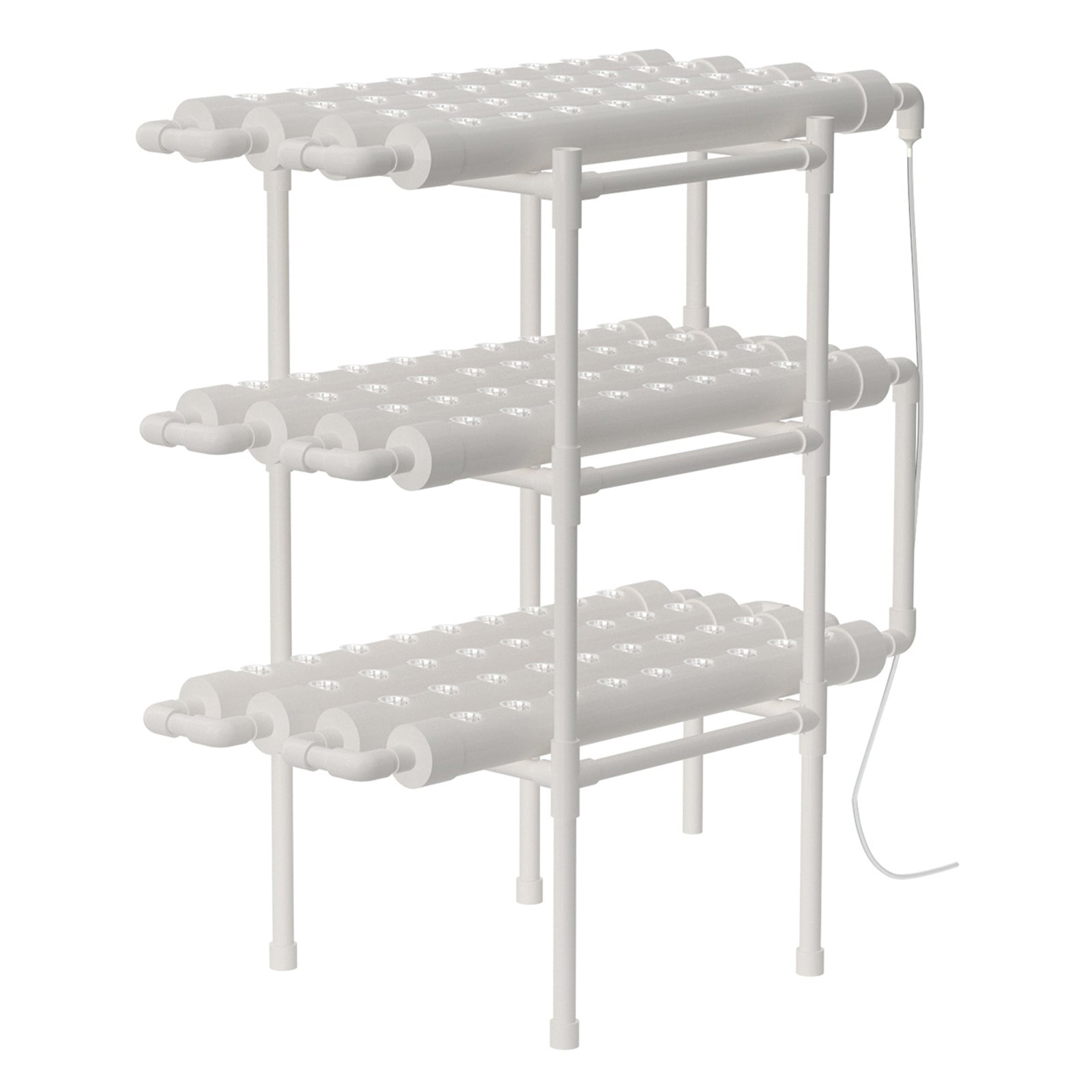 Hydroponicsysteem – Hydrocultuursysteem – Kweekset – Plantenbak – Hydrocultuur Rek – 108 Plantplaatsen – 3 Lagen – Duurzaam Metalen Frame – Inclusief Waterpomp en Plantmandjes - QUORE