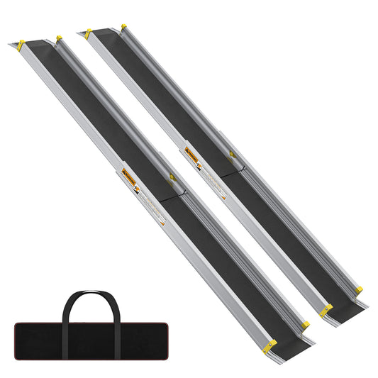 Rolstoelhelling – Rolstoel Ramp – Drempelhulp – Opstap Helling – Toegangshelling – Telescopisch Verstelbaar – Lichtgewicht Aluminium – Max. 300 Kg Belastbaar – 83,5-152 cm