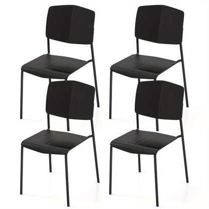Eetkamerstoelen – Stoelen – Keukenstoelen – Stapelbare Stoelen – Zwarte Kuipstoelen – Duurzaam PP-Plastic – Metalen Poten – Ergonomisch Comfort – Draagkracht 160 kg