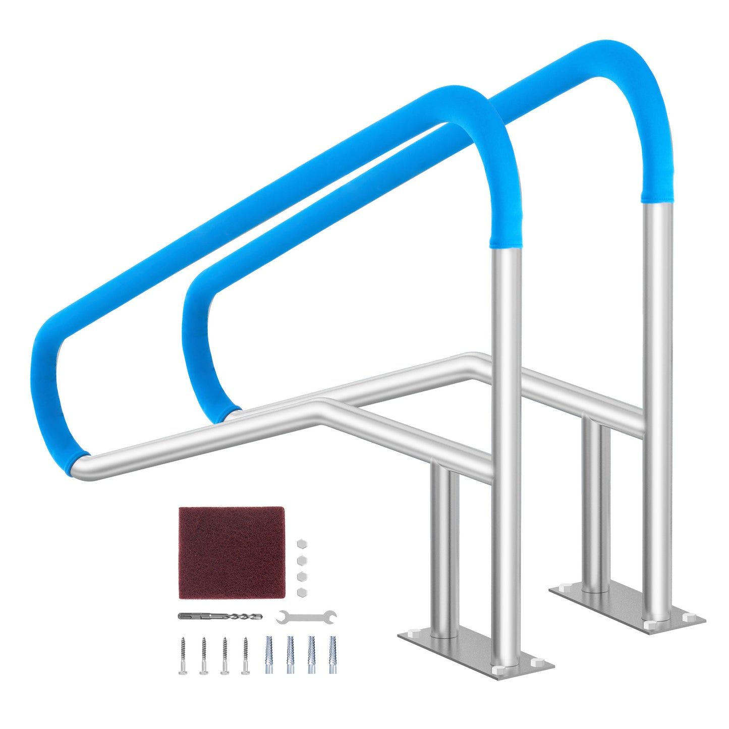 Zwembadtrap – Zwembadbeugel – Zwembadhandgrepen – Zwembadleuning – Zwembadrail – RVS 304 Roestvrij Staal – Set Van 2 Stuks 55x32 Inch