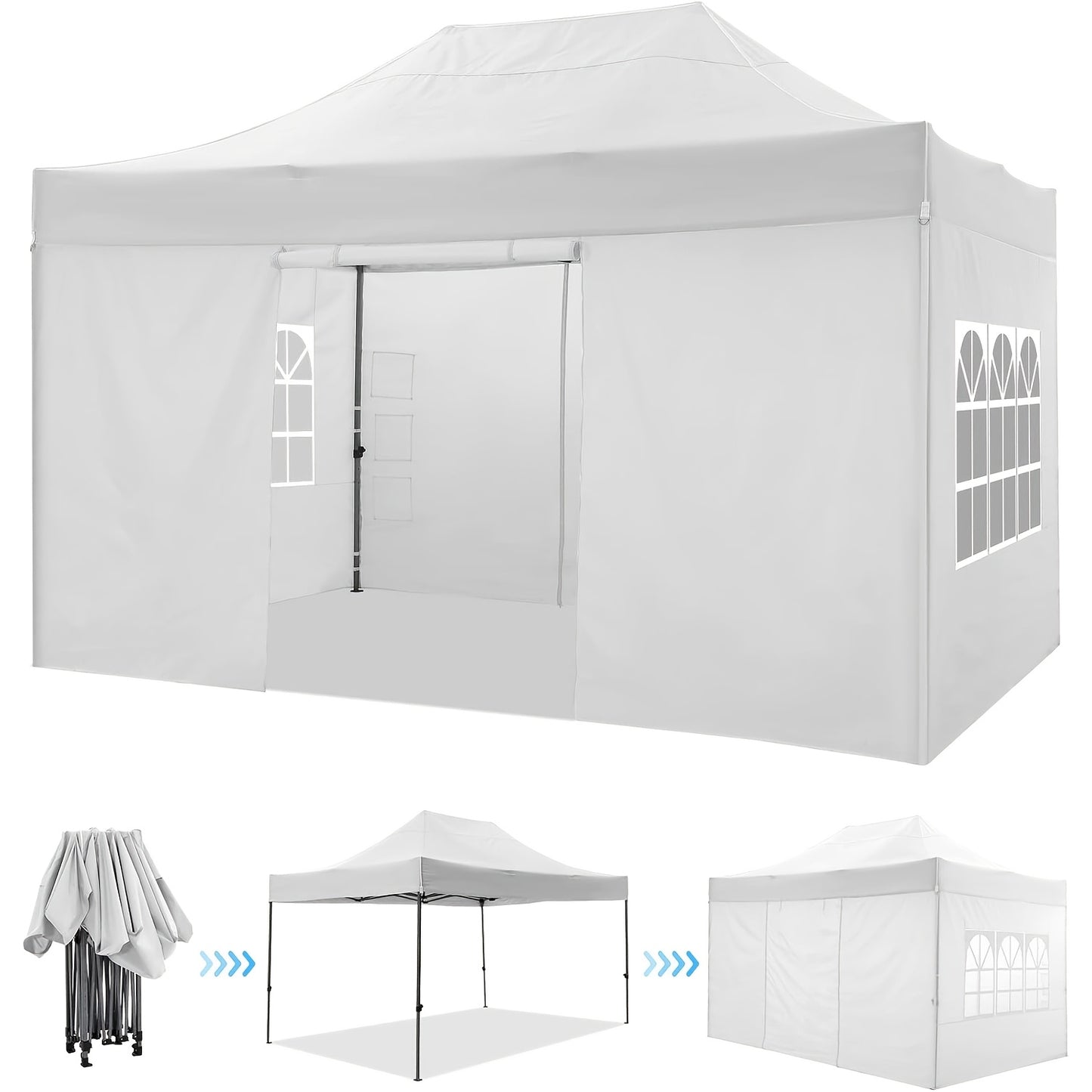 Partytent – Partytent Paviljoen – Easy Up Tent – Opvouwbare Tent – Eventtent – 3x4,5 Meter – Waterdicht Polyester – 3 Verstelbare Hoogtes