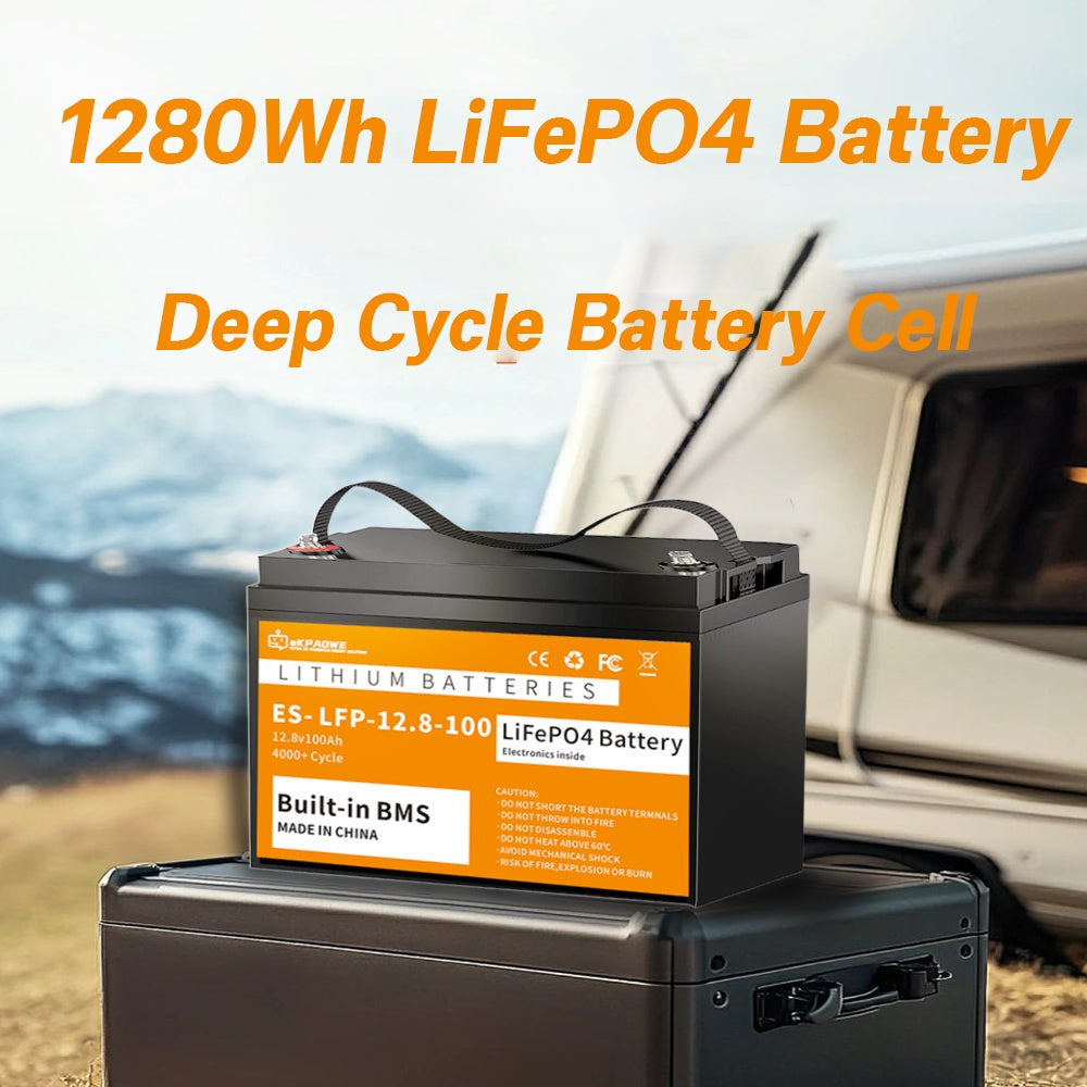 LiFePO4 Accu – Lithium Accu – Camper Accu – Zonne-energie Accu – Oplaadbare Batterij – 12V 100Ah – 15000+ Cycli – 10 Jaar Levensduur