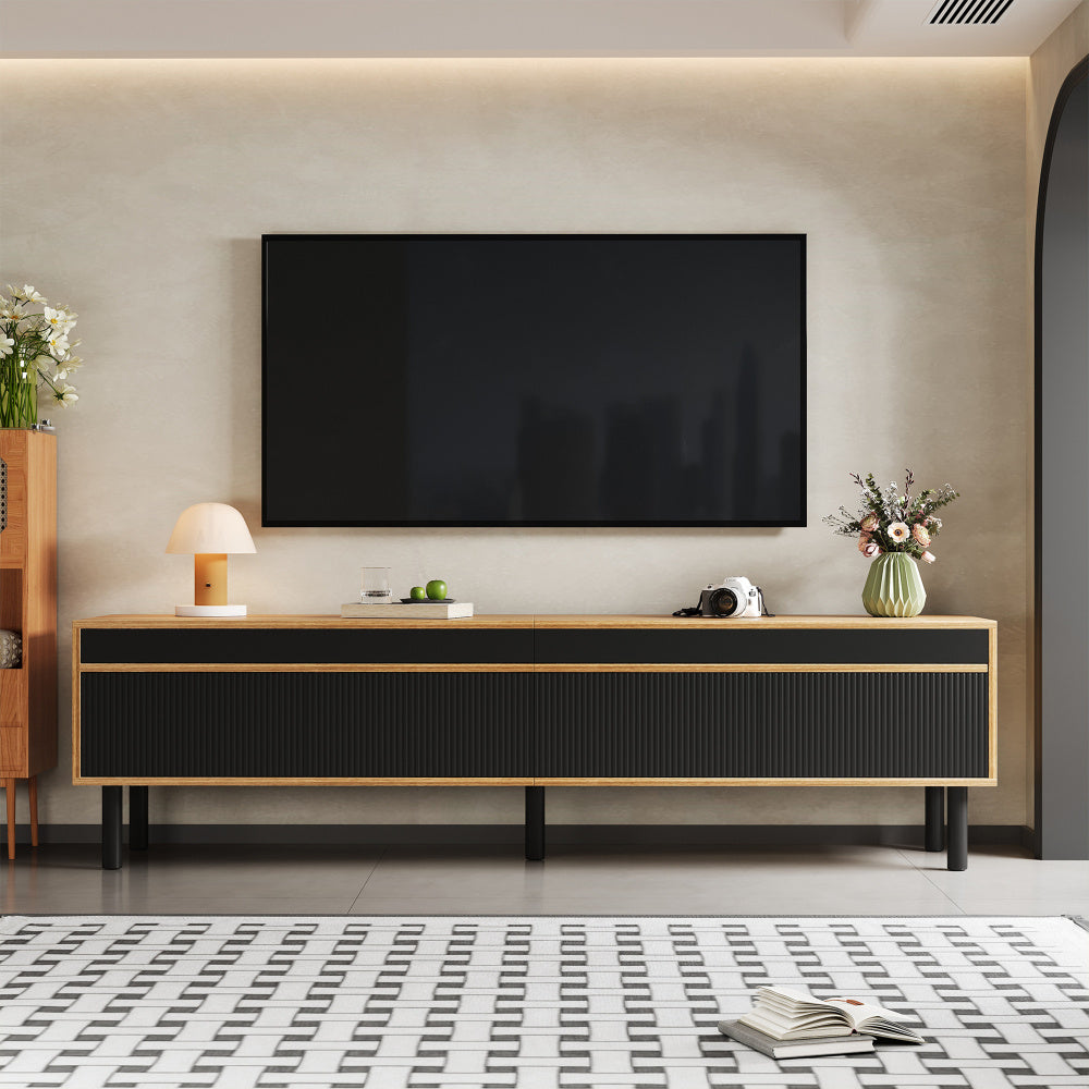 TV-kast – TV-meubel – TV-dressoir – Mediameubel – Driekleurenkast – Natuurlijk Hout – 170 cm Breed – Duurzame Houtnerf Afwerking