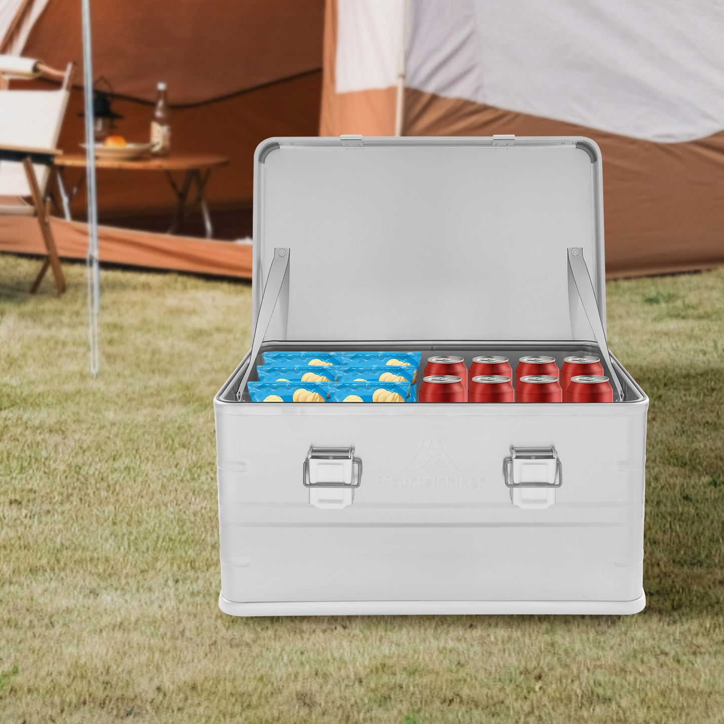 Opbergbox Aluminium – Opbergkist, Opbergdoos, Opbergcontainer, Opbergbak – Robuust & Sluitbaar – 50L Grote Inhoud, Weerbestendig