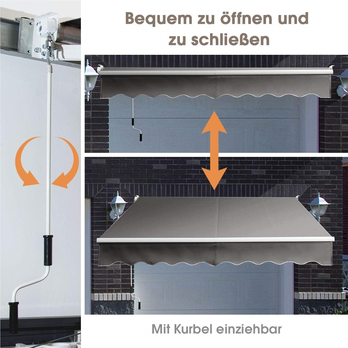 Zonnescherm Verstelbaar – Zonwering Markies – Terrasscherm – Balkonzonwering – Patio Zonnescherm – Aluminium Frame – Waterdicht & UV-Bestendig – 250 x 200 cm – Handbediening Met Slangschijf