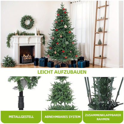 Kerstboom – Kunstkerstboom – Kunstspar – Nepboom – Dennenboom – 212 cm Hoog – Stevige Roestvrijstalen Standaard – Volle Groen Kunststof Naalden – Inklapbaar & Snel Op Te Zetten