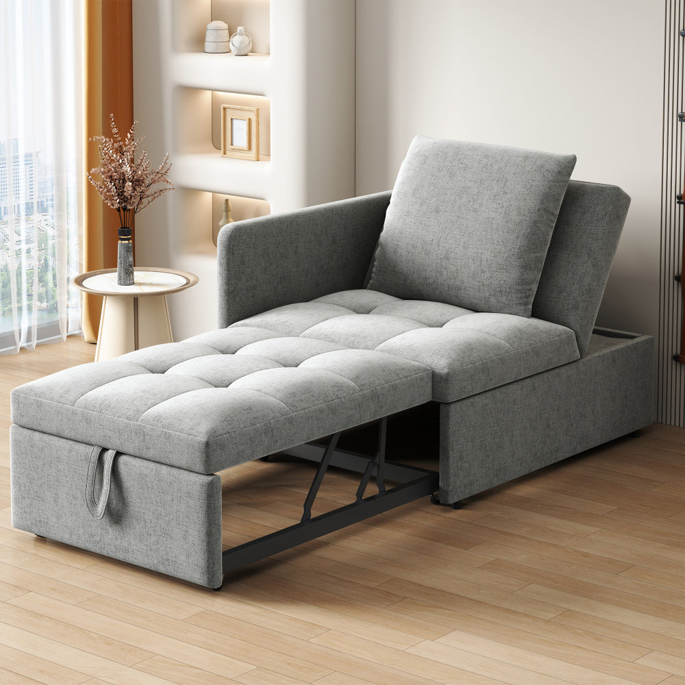 Upholstered Bed Sofa Bed 3 in 1 Multi-Function Sofa Bed, Linen Sofa with Adjustable Backrest, Sofa Bed for Small Spaces