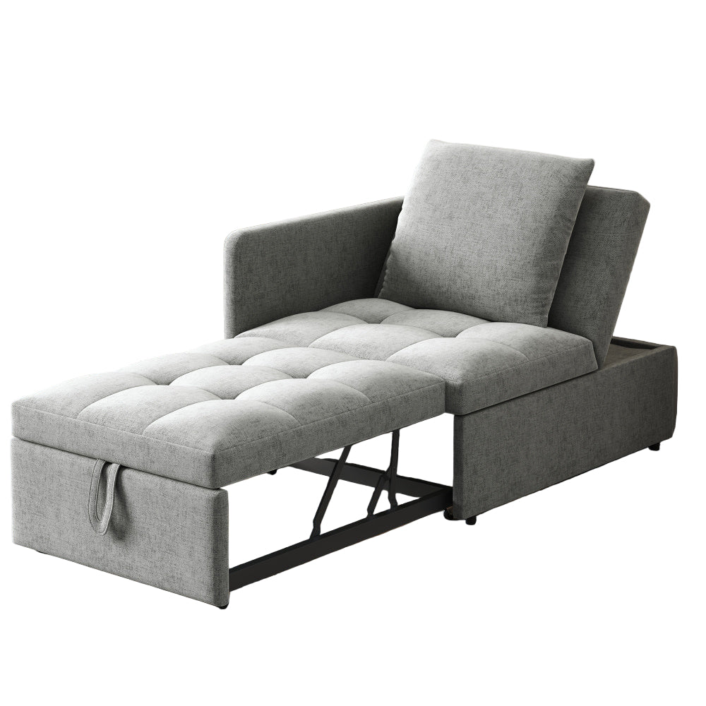 Bedbank – Slaapbank – Bankbed – Sofa Bed – Logeerbed – Gestoffeerd Linnen – Verstelbare Rugleuning – 3-in-1 Multifunctioneel