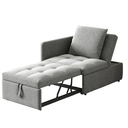Bedbank – Slaapbank – Bankbed – Sofa Bed – Logeerbed – Gestoffeerd Linnen – Verstelbare Rugleuning – 3-in-1 Multifunctioneel