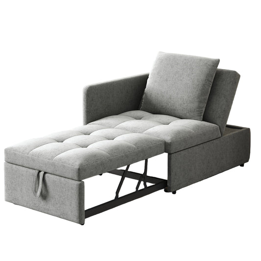 Bedbank – Slaapbank – Bankbed – Sofa Bed – Logeerbed – Gestoffeerd Linnen – Verstelbare Rugleuning – 3-in-1 Multifunctioneel