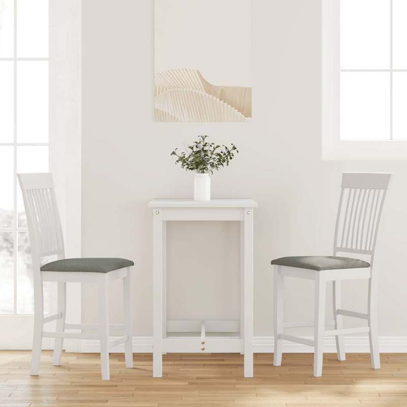 Bar Stools with Cushions 2pcs Solid Wood Rubber