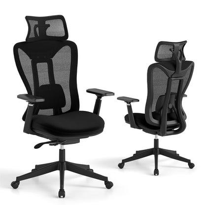 Ergonomische Bureaustoel – Bureaustoel – Office Chair – Werkstoel – Computestoel – Verstelbare Lendensteun – Verstelbare Hoofdsteun en 3D Armleuningen