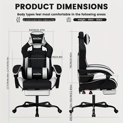 Gamingstoel – Gamestoel – Gaming Chair – Game Stoel – Bureaustoel – Ergonomisch Ontwerp – Verstelbare Voetsteun