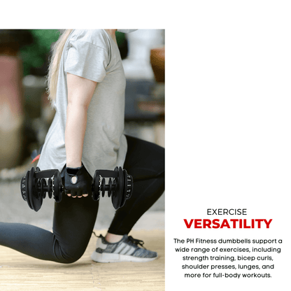 Verstelbare Dumbbell – Verstelbare Halter – Dumbbell Set – Gewichtenset – Smart Dumbbells – 15 Gewichtsniveaus van 2,5 tot 24 kg – Compact & Ruimtebesparend