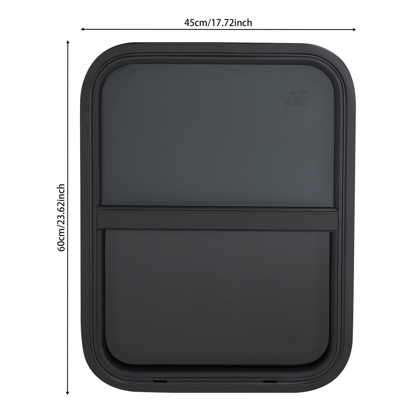 RV Vertical Sliding Window | 450mm x 600mm Single-Sided Mesh Screen, Aluminum Alloy, Brand NaMaSyo