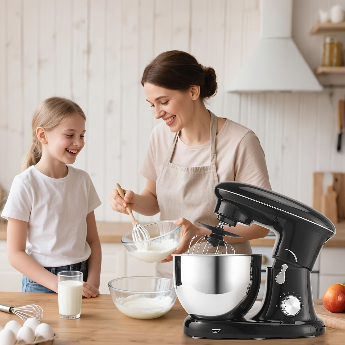 Keukenmixer – Mengmachine – Bakmixer – Deegkneder – Standmixer – 1400W Krachtige Motor – 4,5 Liter RVS Mengkom – Zwart