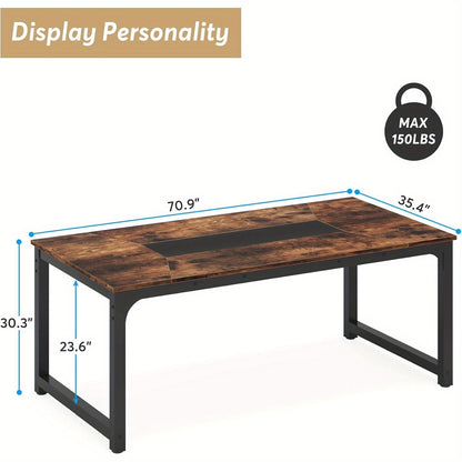 4-6 People Use Extra Long Office Desks. Business Office Conference Table, a Large Workbench Placed in The Office Or Conference Room, Uniquely Designed Furniture