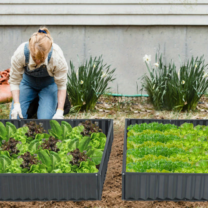 Hoogtebak Tuin – Verhoogd Plantenbed – Moestuinbak – Kruidenbak – Bloembak – 3 Laags Trappenontwerp – Metalen Roestvrij Stijlvol Zwart – 118x118x61 cm – Modulair Systeem