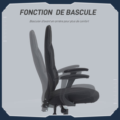 Gamingstoel – Gamestoel – Bureaustoel – Bureaustoel – Office Chair – Ergonomisch Ontwerp – Verstelbare Rugleuning – Ademend Stof – Zwart