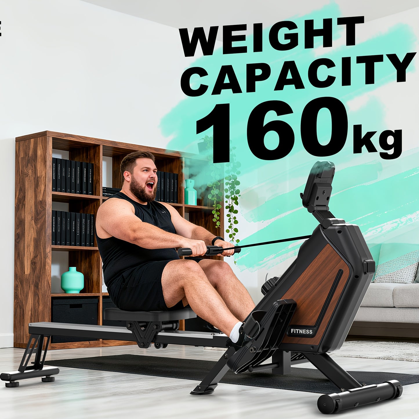 Roeitrainer – Roeimachine – Fitnessapparaat – Hometrainer – Inklapbare Roeimachine – 16 Instelbare Weerstanden – Draagvermogen 160 Kg – Stil Magnetisch Weerstandssysteem