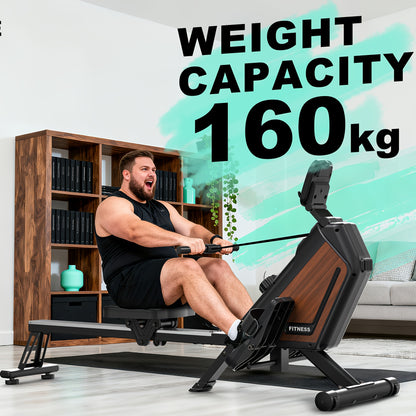 Roeitrainer – Roeimachine – Fitnessapparaat – Hometrainer – Magnetische Weerstand – inklapbaar met wieltjes – 16 weerstandsniveaus tot 300 Newton – maximaal gebruikersgewicht 160 kg