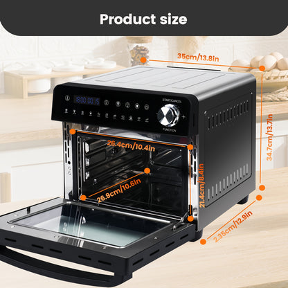 Hot Airfryer – Airfryer Oven – Mini Oven – Heteluchtfriteuse – Rotisserie Oven – 14L Capaciteit – 1800W Met 11 Programma’s En LED Display
