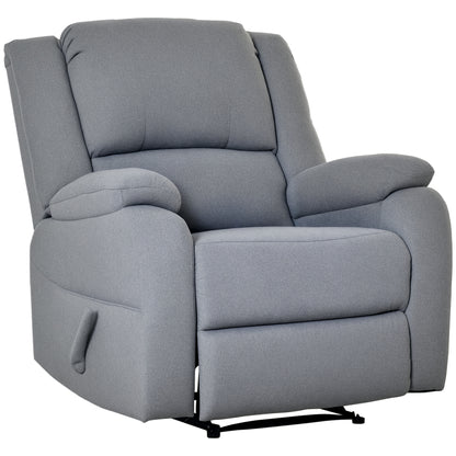 Relaxfauteuil – Relaxstoel – TV Stoel – Lounge Chair – Relaxzetel – Lichtgrijs – Verstelbare Rugleuning en Voetensteun – Linnen-Look Bekleding