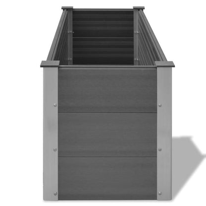 Tuinbak – Verhoogd Plantenbak – Bloembak – Moestuinbak – Plantenbakje – WPC Materiaal – 150x50x54 cm – Weerbestendig – Lichtgewicht – Grijs