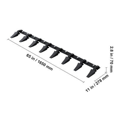 Baknagelbar – Bakrand Bar – Graafbak Tanden – Graafmachine Accessoire – 66 Inch – 8 Tanden – Slijtvast Legeringstaal – Eenvoudige Bevestiging met Klinknagels