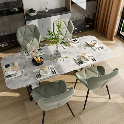 Eetkamerstoelen – Stoelen – Kuipstoelen – Barkrukken – Designstoelen – Set van 2 Mid-Century – Boucle Bekleding – Metalen Frame