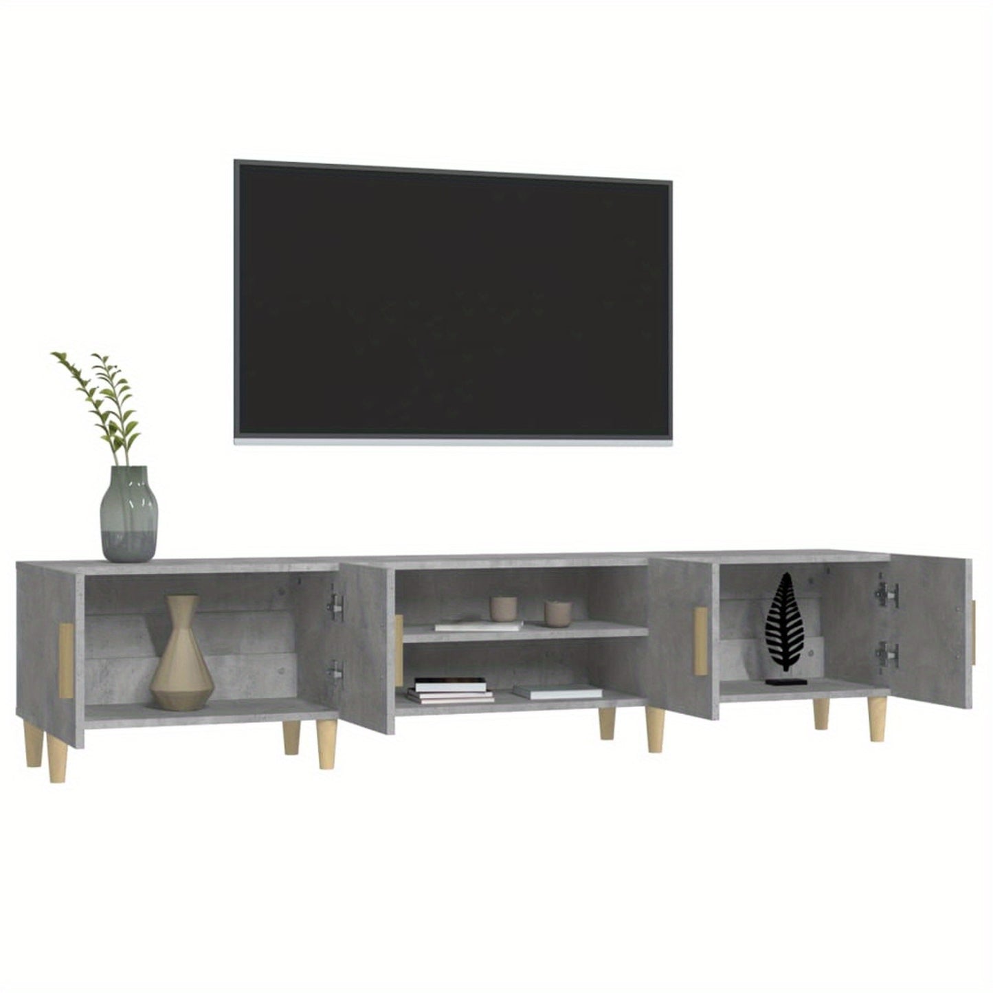 tv-meubel – tv-kast – media meubel – entertainment meubel – dressoir – Betonlook Design – 180 cm Breedte – Hoogwaardig Engineered Wood
