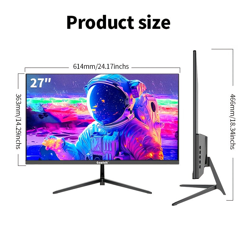 Gaming Monitor – Gaming Scherm – Multimedia Monitor – Professioneel Display – 27 Inch 4K IPS Scherm – FreeSync & Oogbescherming – Frameloos Design