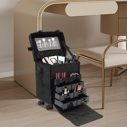 Make-up Koffer – Make-up Trolley – Beauty Case – Cosmetica Koffer – Make-up Organizer – Multifunctioneel – Oxford Stof – Reiskoffer – Hoogwaardige Kwaliteit – Multifunctioneel – Zwart