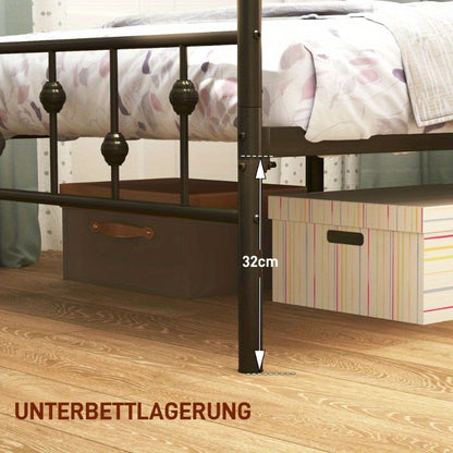 Metal Bed Frame – Stalen Bedframe – Klapbed Frame – Opklapbaar Bed – Slaapbank Frame – Geschikt Voor 200x90 cm Matras – Stevig Metaal – Hoogte 82,5 cm