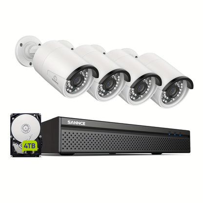 beveiligingscamera set – bewakingscamera set – camerabewaking – surveillance systeem – 5MP HD camera’s met geluid – 4TB opslag met 8-kanaals recorder