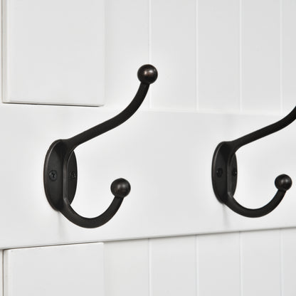 Halmeubel – Kapstok – Zitbank – Opbergmeubel – Schoenenkast – Licht Beige – 5 Dubbele Haken – Anti-Kantelbeveiliging