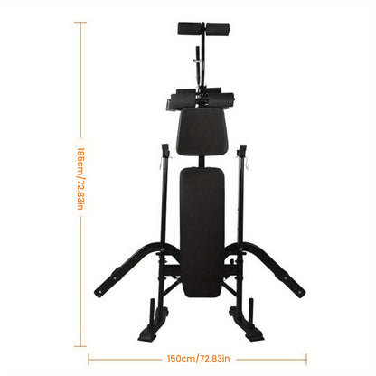 Alles-In-Één Bench Press Set – Krachttrainingsbank – Preacher Curl Bank – Leg Developer – IJzeren Constructie – Compact Formaat – Ergonomisch Design