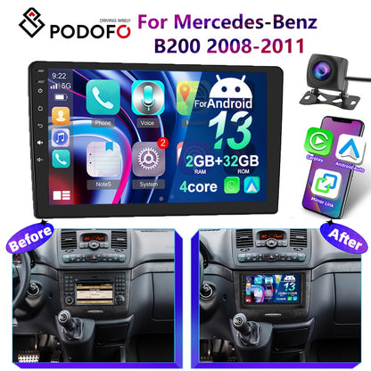 9-inch Android Autoradio – Multimedia Systeem – Navigatie Radio – Touchscreen Car Audio – Wifi Connectiviteit – Draadloze CarPlay – Offline GPS Navigatie