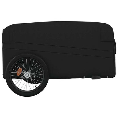 Fietskar Zwaar Beladen – Fietstrailer Cargo – Bakfiets Aanhanger – Transportkar Fiets – Cargo Carrier – 45 kg Capaciteit – Duurzaam Denim Frame – Ruime Opbergruimte – Zwart