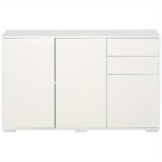 Opbergkast – Opbergmeubel – Kasten – Dressoir – Opbergruimte – Wit – 2 Lades & 3 Deuren – Duurzaam Hardhout & Kunststof Board – Ruimtebesparend & Direct Gebruiksklaar