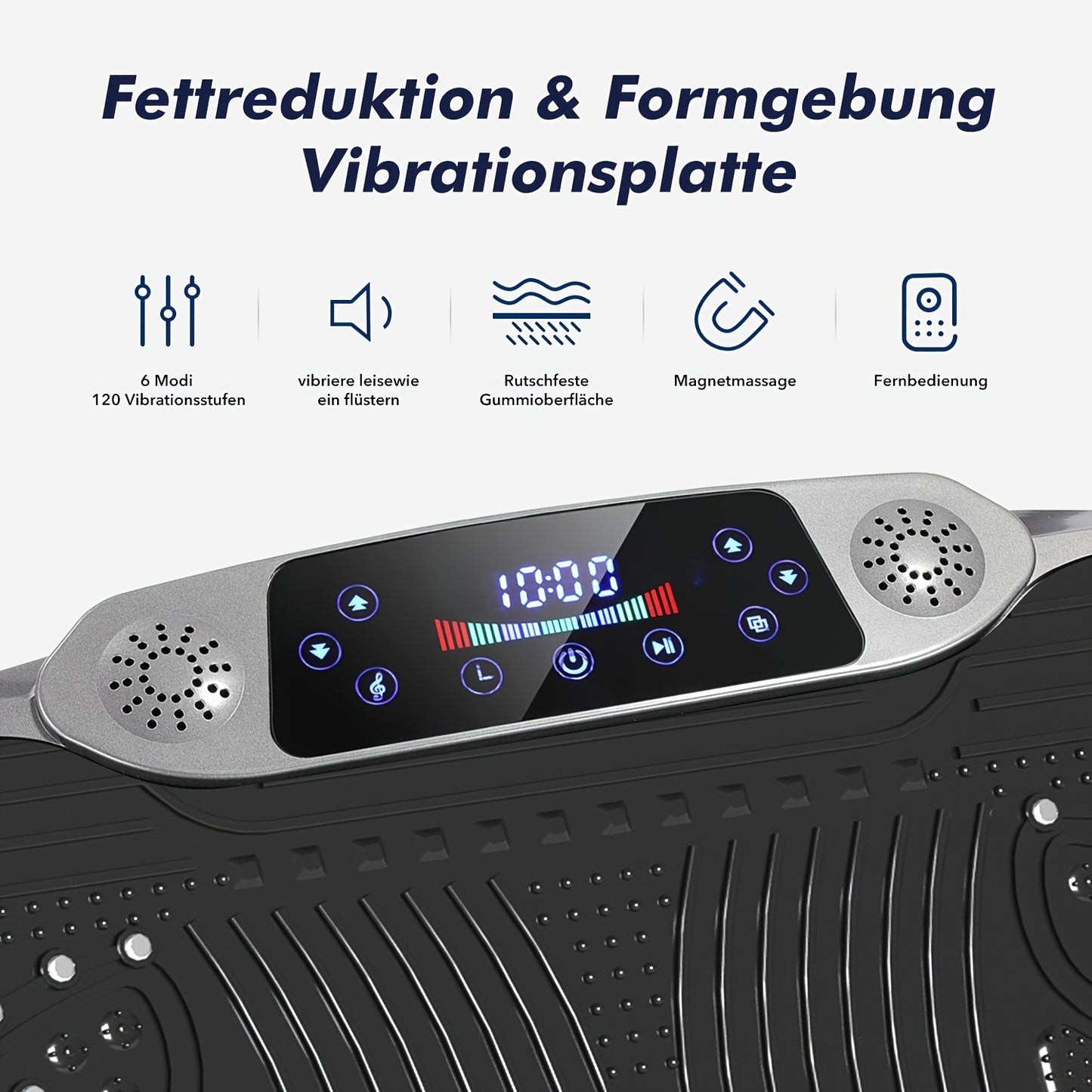 Vibratie Fitness Trainer – Fitnessplaat – Trilplaat – Workout Plate – Vibration Board – Inclusief 2 Trainingskoorden – Max Draaggewicht 150 kg – Zwart – 220-240V