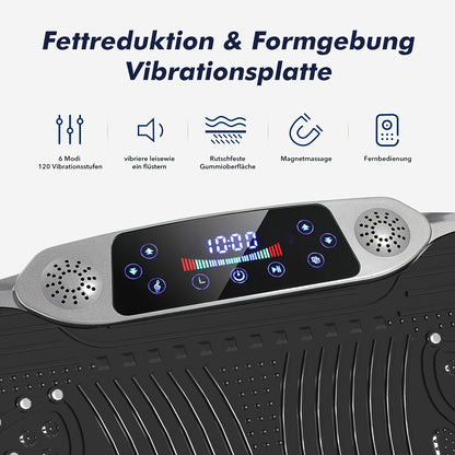 Vibratie Fitness Trainer – Fitnessplaat – Trilplaat – Workout Plate – Vibration Board – Inclusief 2 Trainingskoorden – Max Draaggewicht 150 kg – Zwart – 220-240V