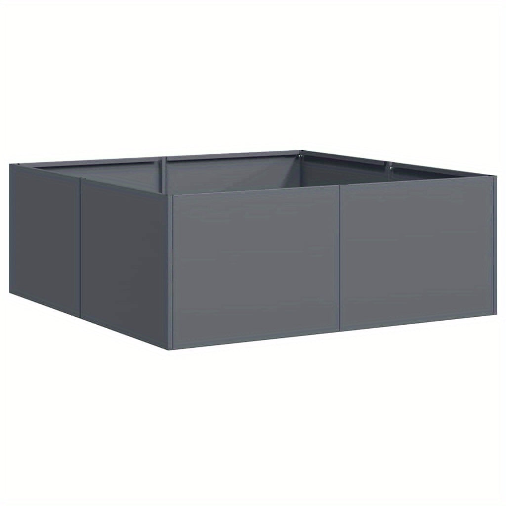 Plantenbak – Bloembak – Plantenpot – Bloempot – Bloembak Met Standaard – Anthraciet Staal – 80x80x30 cm – Duurzaam & Modern Design