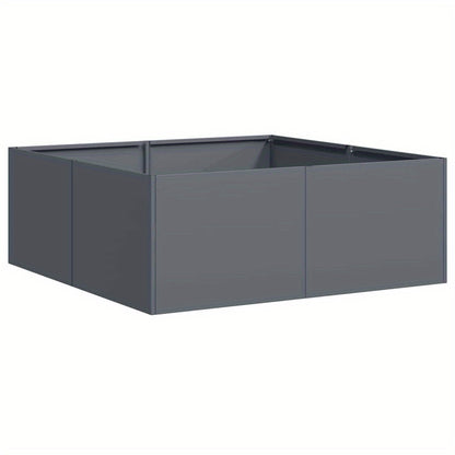 Plantenbak – Bloembak – Plantenpot – Bloempot – Bloembak Met Standaard – Anthraciet Staal – 80x80x30 cm – Duurzaam & Modern Design