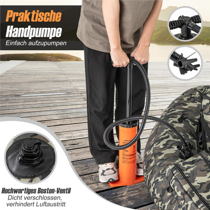 Opblaasboot – Rubberboot – Visboot – Roeiboot – Bellyboot – 150 kg Draagvermogen – Inclusief Hengelhouder en Vismaat