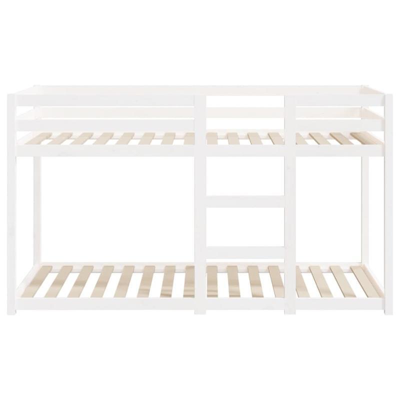 Stapelbed – Hoogslaper – Bunkbed – Kinderbed – Mezzanine Bed – Wit – 75x190 cm – Massief Grenenhout