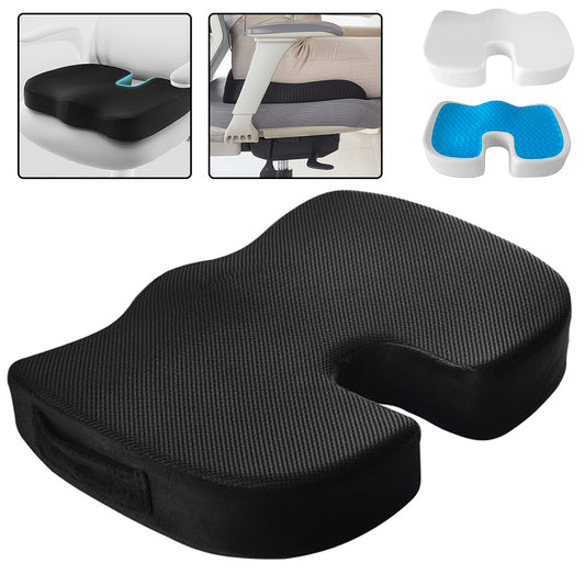 Ergonomisch Stoelkussen met U-vormige Rugondersteuning – Ademend Mesh en Gel Pad – Drukverlichting voor Onderrug, Heupen en Billen – Verstelbaar Koord, Past op de Meeste Stoelen (45x35x7 cm)